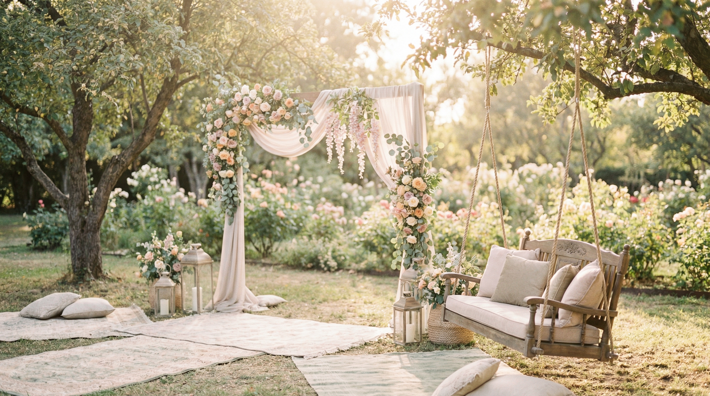 Hands joined in a garden